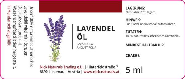 Lavendelöl Etikett